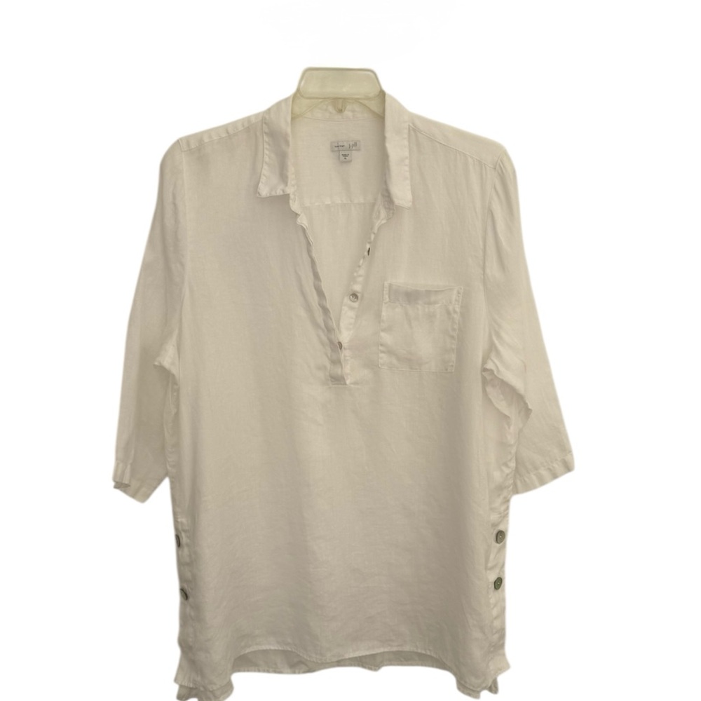 J. Jill Women’s White Linen Tunic Top